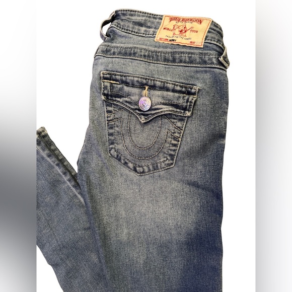 True Religion Jenny Mid rise Skinny Denim Blue Jeans 27 - Picture 8 of 13